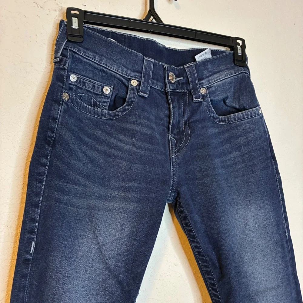 True Religion Rocco Relaxed Skinny Jeans Dark Wash Blue Size 28X31 Mens Denim